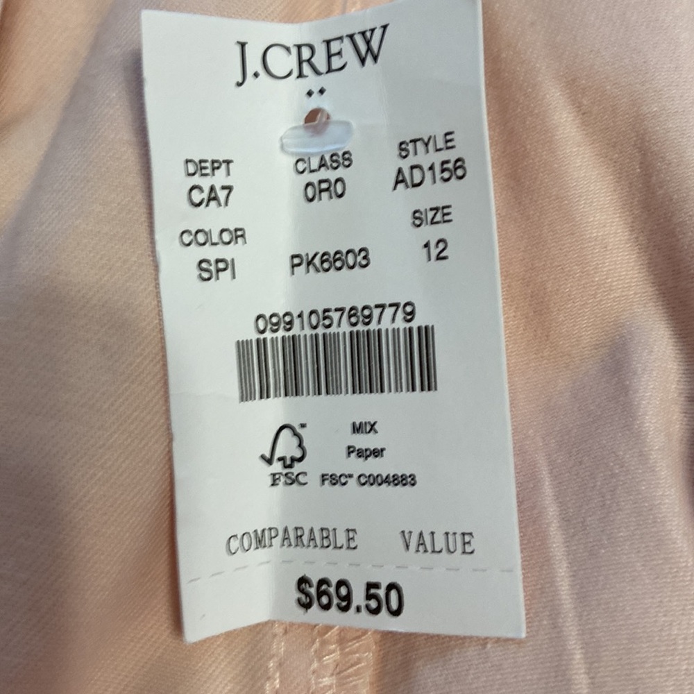 J.Crew Women’s Pants size 12 pink color brand new with tag - Picture 10 of 12